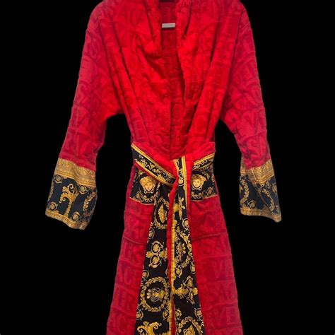 men's red versace robe|Versace unisex barocco sleeve robe.